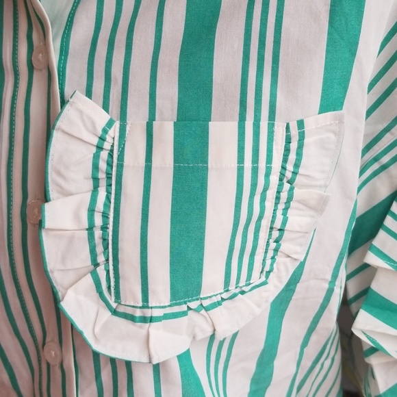 A New Day NWT Ruffle Stripe Blouse Sz XS - Picture 3 of 6